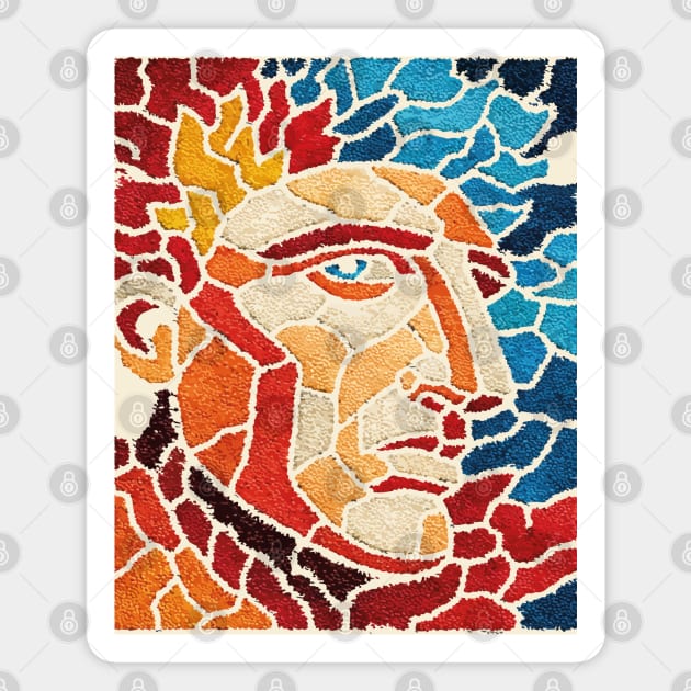 The Titan | A Mythological Mosaic Portrait Magnet by TuncGK